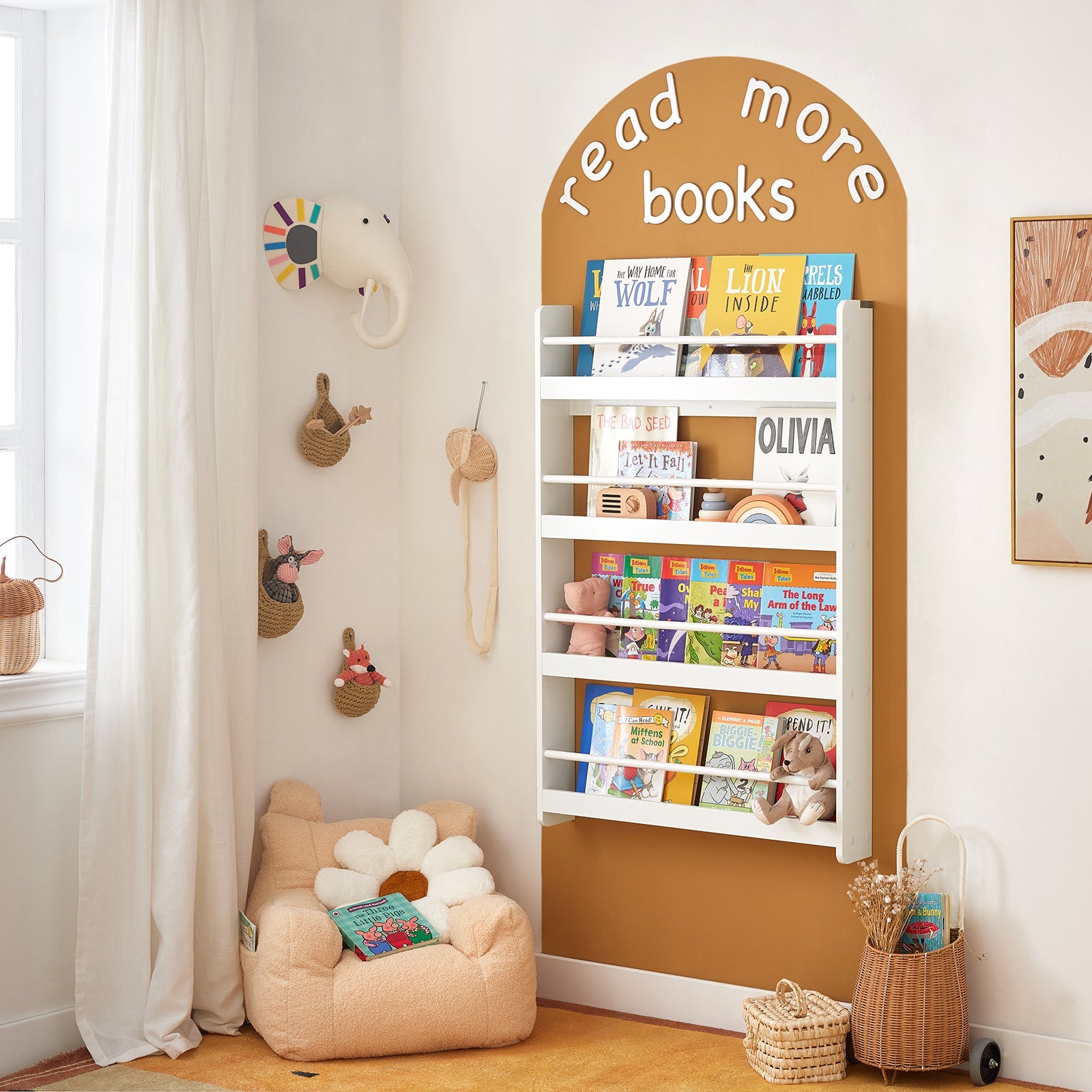 Libreria Portariviste Libreria Bambini Bianco L80*A118*P12cm KMB08-W