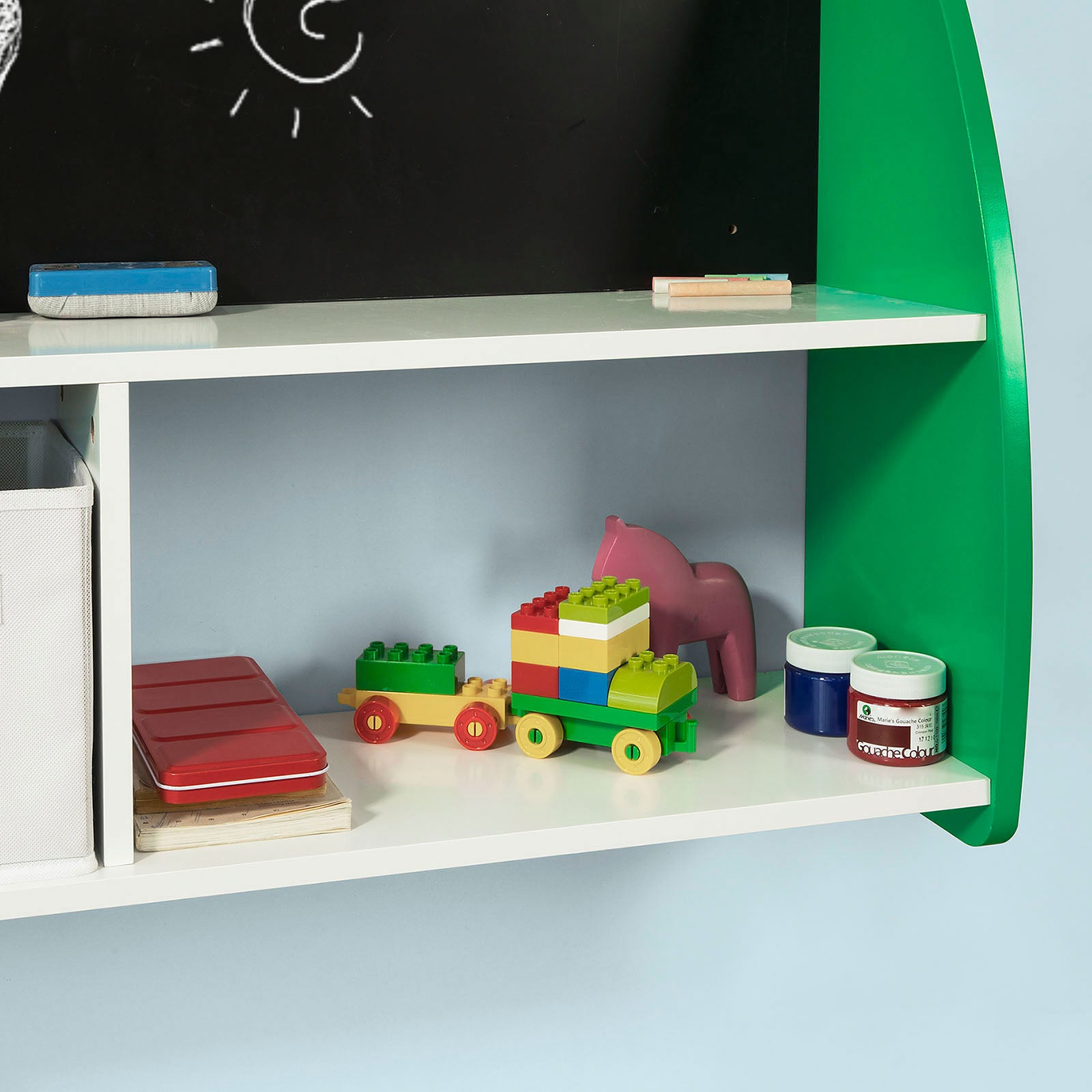 SoBuy Libreria a parete con tavolo 86x25x90cm KMB09-GR
