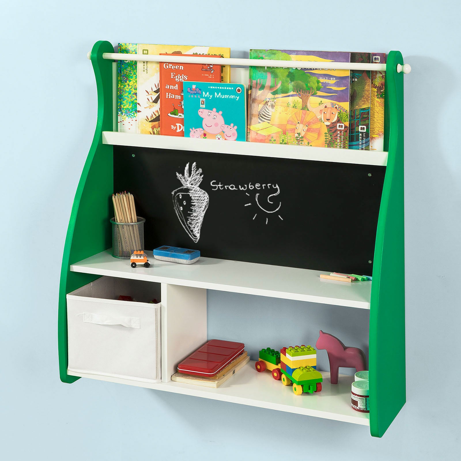 SoBuy Libreria a parete con tavolo 86x25x90cm KMB09-GR