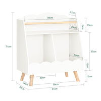 Libreria per bambini Scaffale portaoggetti con 3 scomparti Bianco 61x35x71cm KMB100-K-W