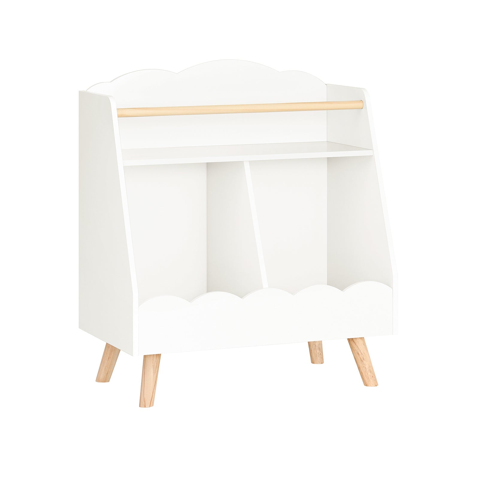 Libreria per bambini Scaffale portaoggetti con 3 scomparti Bianco 61x35x71cm KMB100-K-W