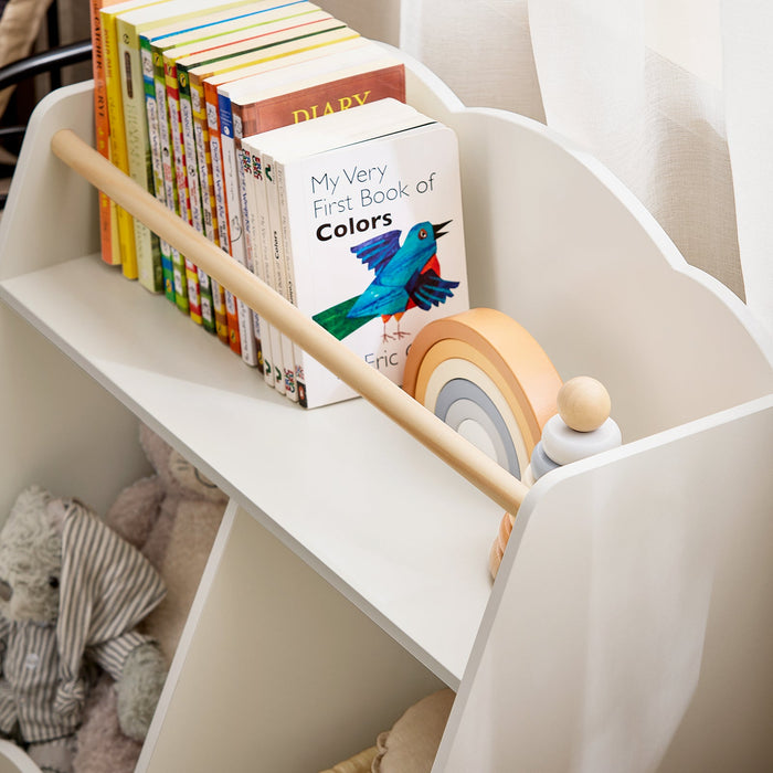 Libreria per bambini Scaffale portaoggetti con 3 scomparti Bianco 61x35x71cm KMB100-K-W