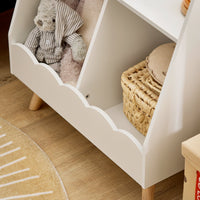 Libreria per bambini Scaffale portaoggetti con 3 scomparti Bianco 61x35x71cm KMB100-K-W