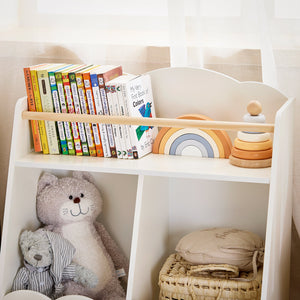 Libreria per bambini Scaffale portaoggetti con 3 scomparti Bianco 61x35x71cm KMB100-K-W
