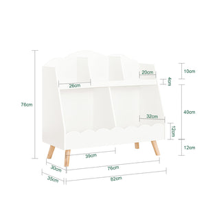 Libreria per bambini Scaffale portaoggetti con 5 scomparti Bianco 82x35x76cm KMB100-W