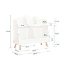 Libreria per bambini Scaffale portaoggetti con 5 scomparti Bianco 82x35x76cm KMB100-W