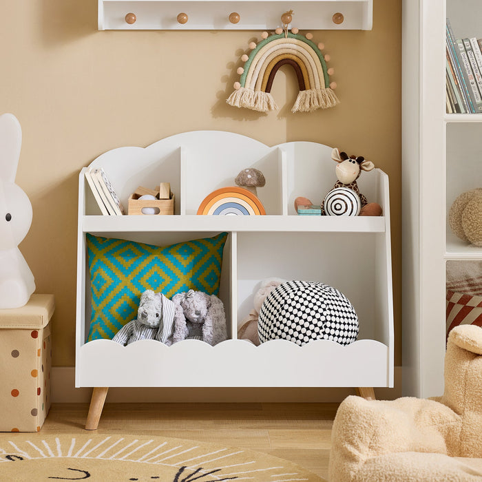 Libreria per bambini Scaffale portaoggetti con 5 scomparti Bianco 82x35x76cm KMB100-W