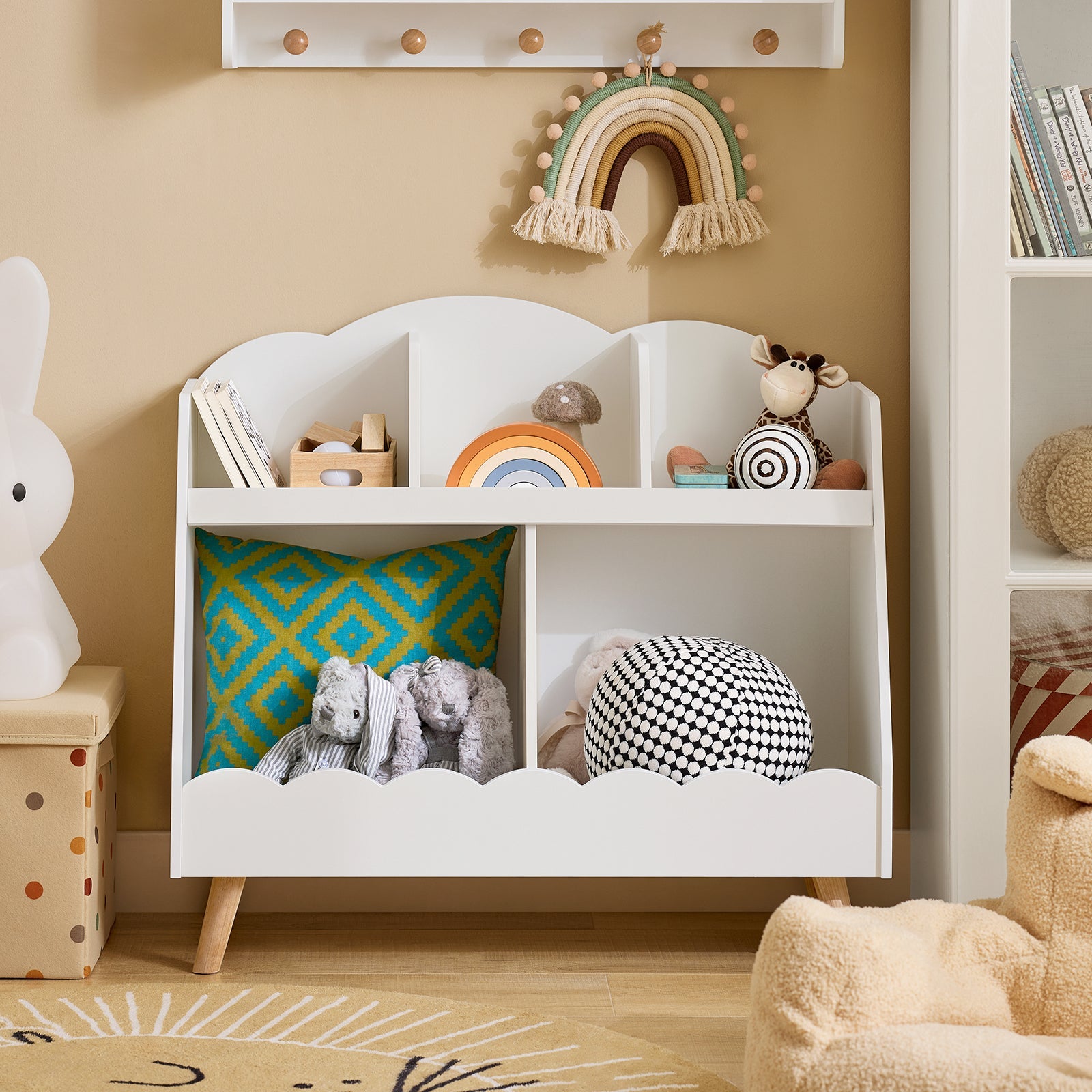 Libreria per bambini Scaffale portaoggetti con 5 scomparti Bianco 82x35x76cm KMB100-W