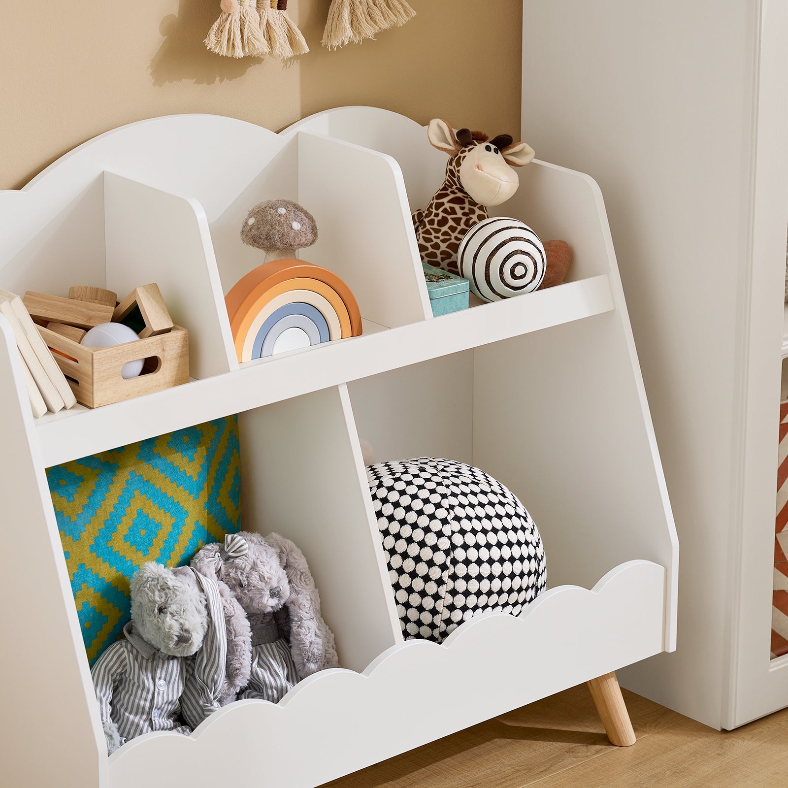 Libreria per bambini Scaffale portaoggetti con 5 scomparti Bianco 82x35x76cm KMB100-W