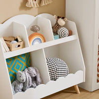 Libreria per bambini Scaffale portaoggetti con 5 scomparti Bianco 82x35x76cm KMB100-W