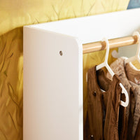 SoBuy Mobile per Bambini con Appendiabiti, Giardaroba per Bambini con 2 scatole, Armadio per bambini Bianco 60x35x110cm KMB109-W