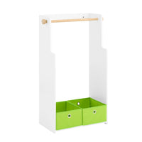 SoBuy Mobile per Bambini con Appendiabiti, Giardaroba per Bambini con 2 scatole, Armadio per bambini Bianco 60x35x110cm KMB109-W