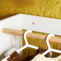 SoBuy Mobile per Bambini con Appendiabiti, Giardaroba per Bambini con 2 scatole, Armadio per bambini Bianco 60x35x110cm KMB109-W