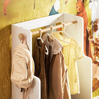 SoBuy Mobile per Bambini con Appendiabiti, Giardaroba per Bambini con 2 scatole, Armadio per bambini Bianco 60x35x110cm KMB109-W