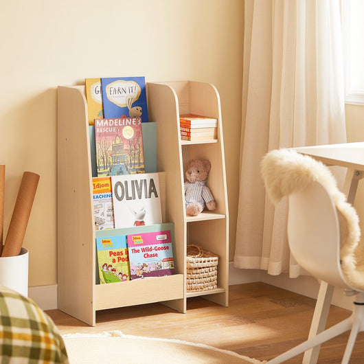 SoBuy Libreria Montessoriana per Bambini Libreria con 3 Ripiani e 4 Scomparti Porta Giochi Bambini per Cameretta, Scaffale Portagiochi Salvaspazio Armadio Cameretta Verde 63x30x90cm KMB114-GR