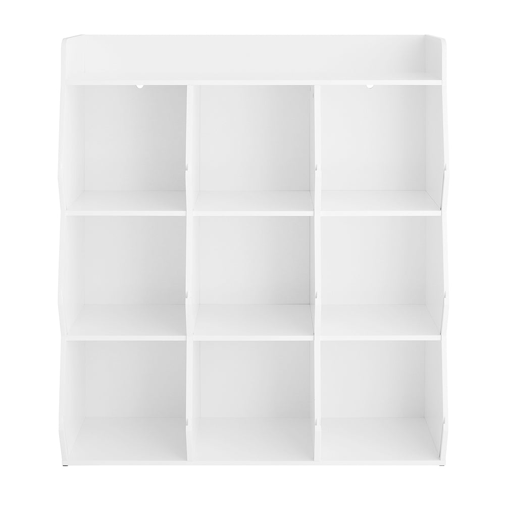 SoBuy Libreria Montessoriana per Bambini Scaffale Portagiochi con 9 Scomparti Aperti Libreria da Terra per Cameretta 95x34x105 cm Bianco KMB120-W