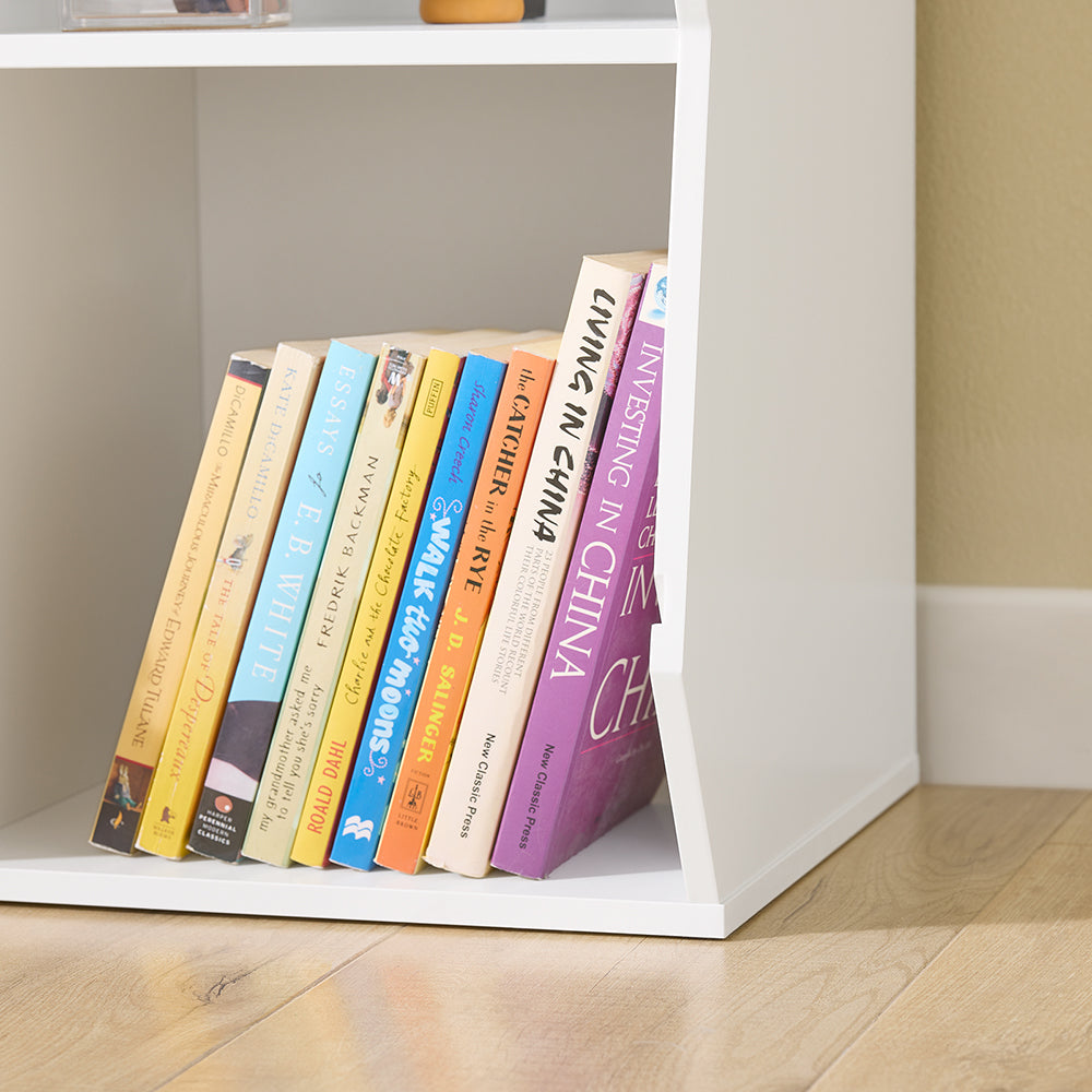 SoBuy Libreria Montessoriana per Bambini Scaffale Portagiochi con 9 Scomparti Aperti Libreria da Terra per Cameretta 95x34x105 cm Bianco KMB120-W