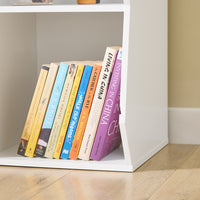 SoBuy Libreria Montessoriana per Bambini Scaffale Portagiochi con 9 Scomparti Aperti Libreria da Terra per Cameretta 95x34x105 cm Bianco KMB120-W