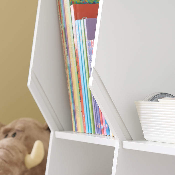 SoBuy Libreria Montessoriana per Bambini Scaffale Portagiochi con 9 Scomparti Aperti Libreria da Terra per Cameretta 95x34x105 cm Bianco KMB120-W