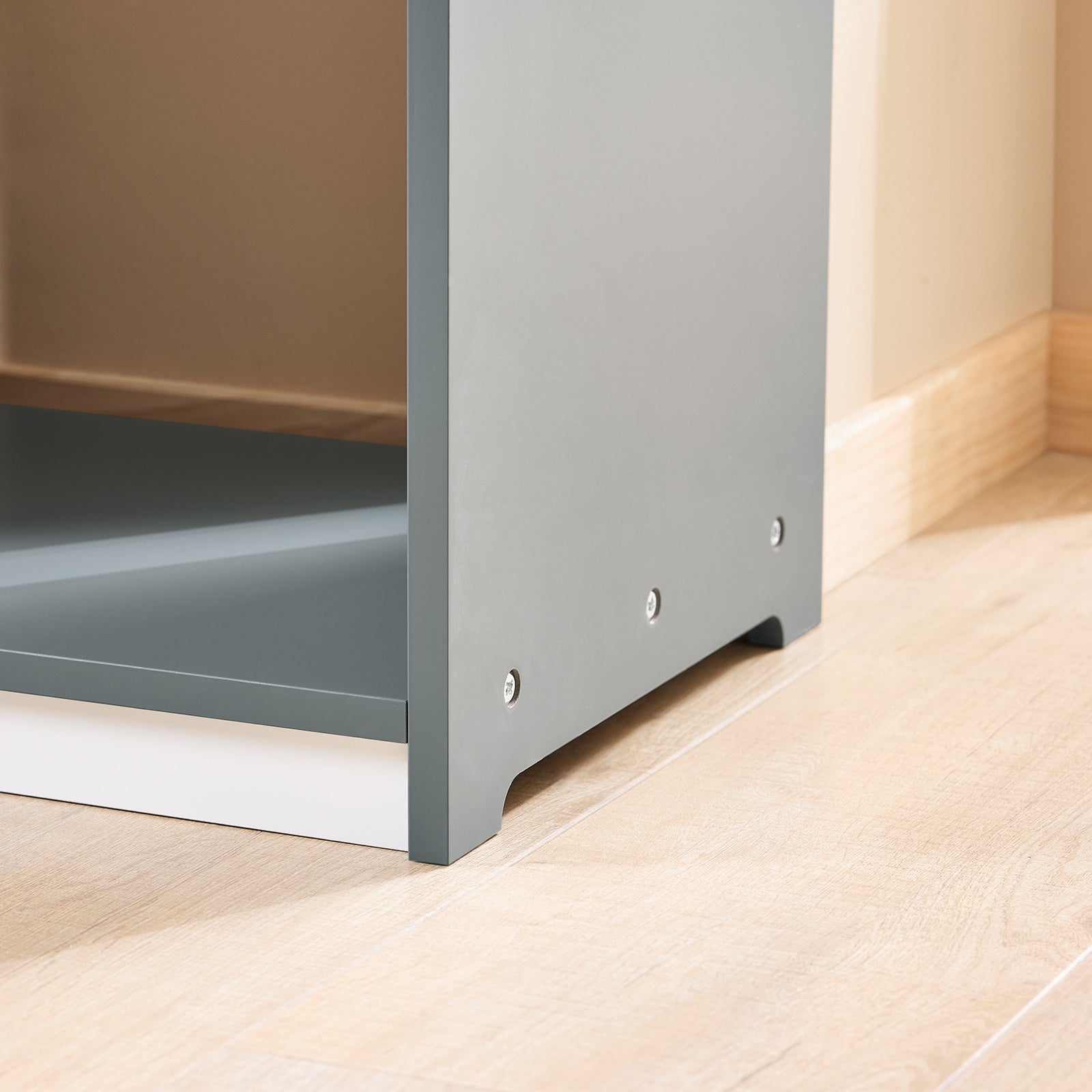 SoBuy Mobile per Bambini con Appendiabiti, Guardaroba per Bambini con scatole, Armadio per bambini con 3 ganci, Grigio 97x35x108cm KMB40-HG