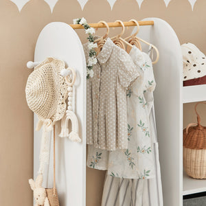 Mobile per Bambini con Appendiabiti, Giardaroba per Bambini con scatole, Armadio per bambini con 3 ganci, KMB40-W SoBuy