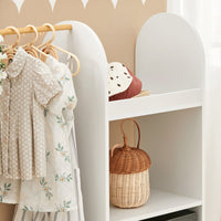 Mobile per Bambini con Appendiabiti, Giardaroba per Bambini con scatole, Armadio per bambini con 3 ganci, KMB40-W SoBuy