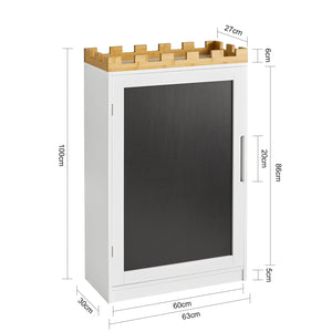 Cassettiera per bambini Scaffale per libri Armadietto portaoggetti Scaffale per cameretta L63xP30xA100cm, KMB43-W