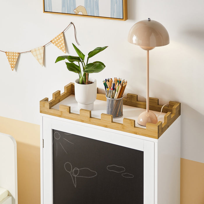 Cassettiera per bambini Scaffale per libri Armadietto portaoggetti Scaffale per cameretta L63xP30xA100cm, KMB43-W