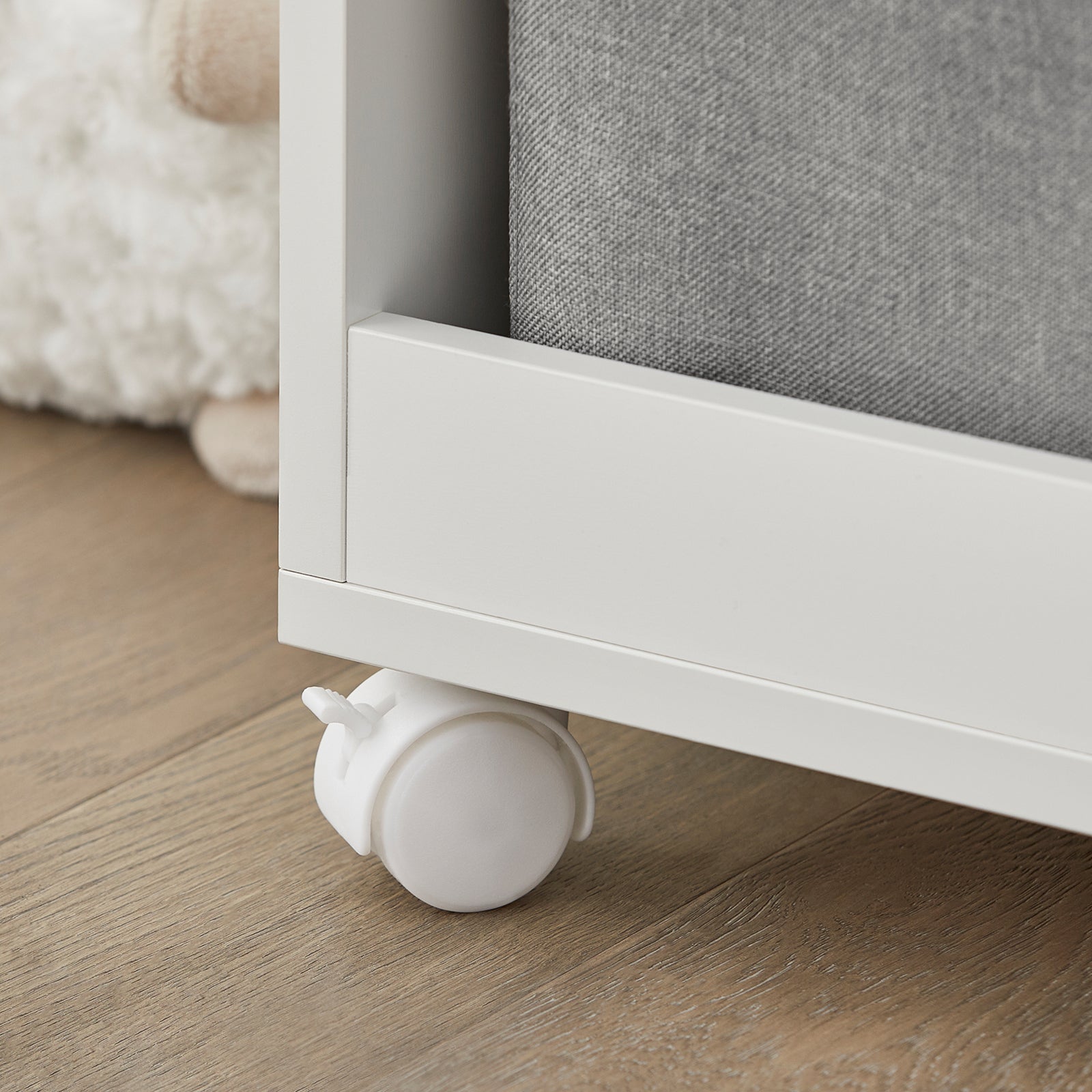 SoBuy Scaffale per bambini con 2 scatole in tessuto, librerie per bambini, Scaffale per giocattoli con ruote, 70x40x78cm KMB53-W