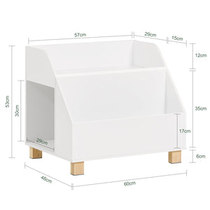 Scaffale per bambini con 3 scomparti, Scaffale per giochi, Libreria per bambini Bianco,60x48x53cm KMB54-W SoBuy