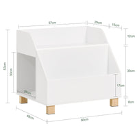 Scaffale per bambini con 3 scomparti, Scaffale per giochi, Libreria per bambini Bianco,60x48x53cm KMB54-W SoBuy