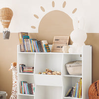 Libreria per bambini Scaffale con 8 scomparti aperti Scaffale per giocattoli Bianco 106x30 x104cm KMB55-W SoBuy