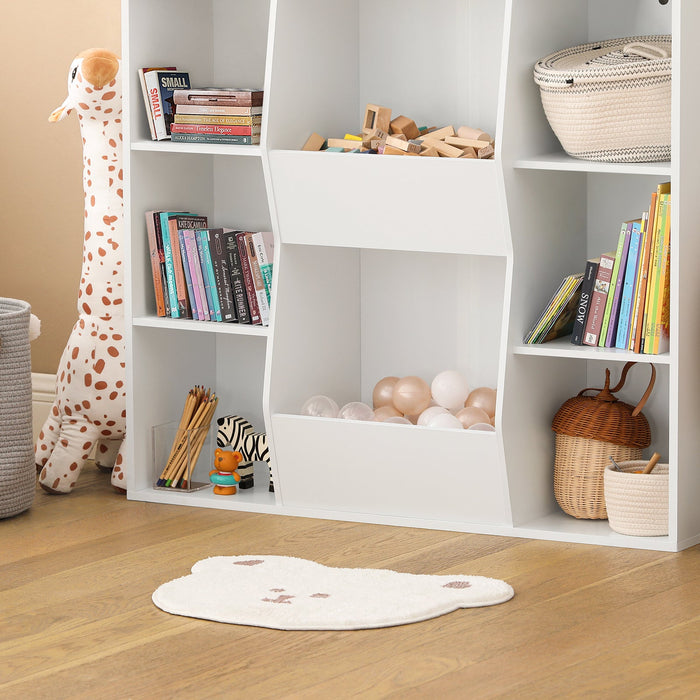 Libreria per bambini Scaffale con 8 scomparti aperti Scaffale per giocattoli Bianco 106x30 x104cm KMB55-W SoBuy