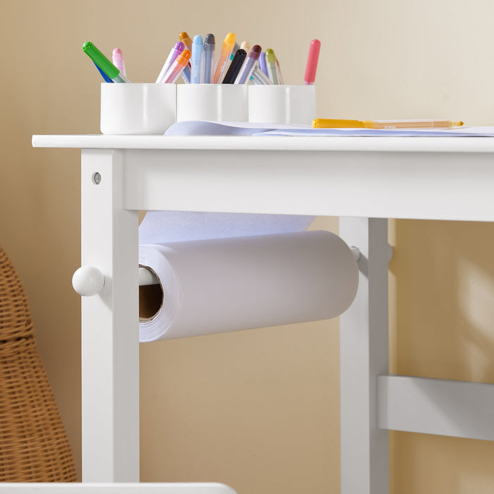 Tavolo Per Bambini Con Una Sedia Set Mobili Per Bambini Tavolo Da Dipingere Per Bambini Bianco KMB60-W