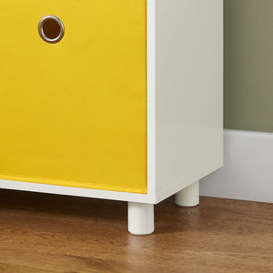 Libreria Per Bambini Con 2 Scatole Scaffale Portaoggetti Per Bambini Mobili Per Camerette Per Bambini Bianco 60x25x110 Cm KMB69-W