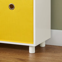 Libreria Per Bambini Con 2 Scatole Scaffale Portaoggetti Per Bambini Mobili Per Camerette Per Bambini Bianco 60x25x110 Cm KMB69-W