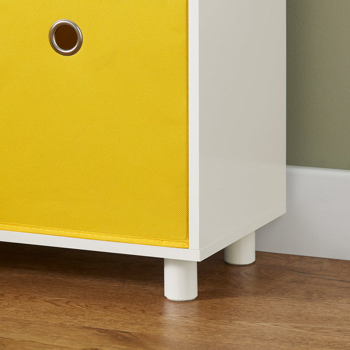 Libreria Per Bambini Con 2 Scatole Scaffale Portaoggetti Per Bambini Mobili Per Camerette Per Bambini Bianco 60x25x110 Cm KMB69-W