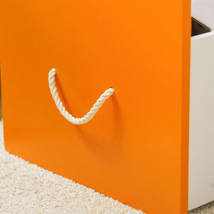 Scatola Porta Giochi Bambini Contenitore Giocattolo Per Bambini Ceste Portaoggetti Bianco E Arancione 40x40x35cm KMB74-W SoBuy