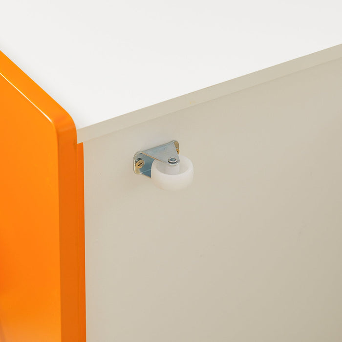 Scatola Porta Giochi Bambini Contenitore Giocattolo Per Bambini Ceste Portaoggetti Bianco E Arancione 40x40x35cm KMB74-W SoBuy