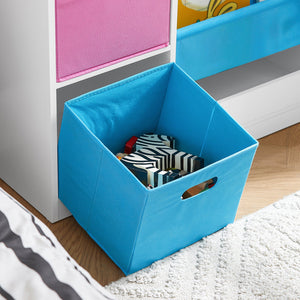 Libreria per bambini Scaffale per bambini con scatole Scaffale per giocattoli Mobili per camerette Bianco 80x30x61cm KMB76-F