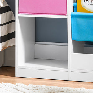 Libreria per bambini Scaffale per bambini con scatole Scaffale per giocattoli Mobili per camerette Bianco 80x30x61cm KMB76-F