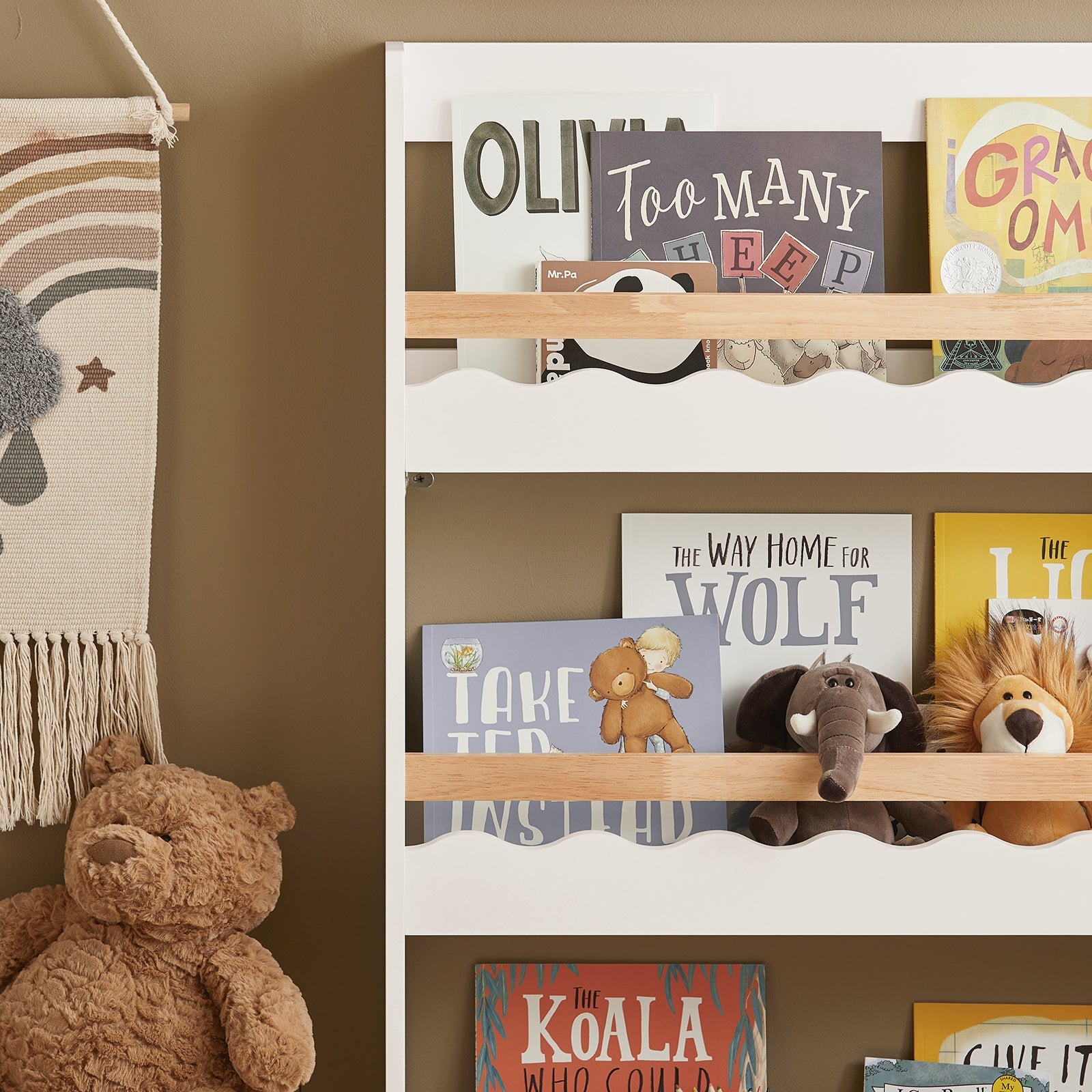 Libreria Per Bambini Con 3 Ripiani Per Libri E Decorazioni 75x120x15 Cm KMB77-W SoBuy