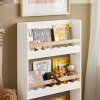 Libreria Per Bambini Con 3 Ripiani Per Libri E Decorazioni 75x120x15 Cm KMB77-W SoBuy