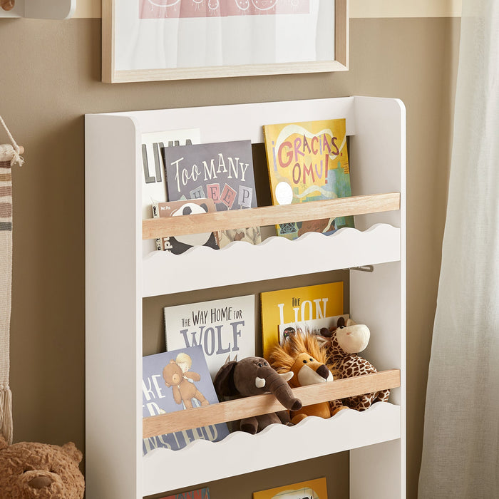 Libreria Per Bambini Con 3 Ripiani Per Libri E Decorazioni 75x120x15 Cm KMB77-W SoBuy