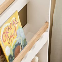 Libreria Per Bambini Con 3 Ripiani Per Libri E Decorazioni 75x120x15 Cm KMB77-W SoBuy