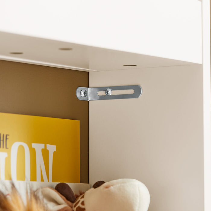 Libreria Per Bambini Con 3 Ripiani Per Libri E Decorazioni 75x120x15 Cm KMB77-W SoBuy