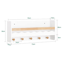 Armadio Da Parete Per Bambini Con Ripiano Per Bambini 73x30x15cm KMB78-W SoBuy