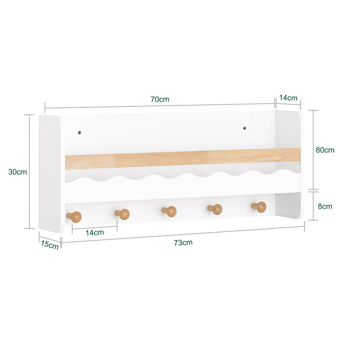 Armadio Da Parete Per Bambini Con Ripiano Per Bambini 73x30x15cm KMB78-W SoBuy