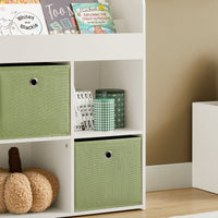 Libreria Per Bambini Scaffale Con 2 Scatole In Tessuto Organizzatore Di Giocattoli Bianco 60x34x80cm KMB79-W SoBuy