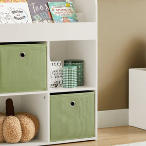 Libreria Per Bambini Scaffale Con 2 Scatole In Tessuto Organizzatore Di Giocattoli Bianco 60x34x80cm KMB79-W SoBuy